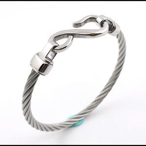 Silver Hook Bangle Bracelet